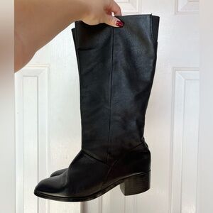 Tall Black Leather Boots